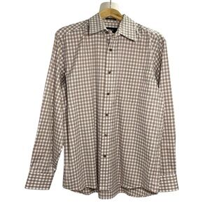 Eddie Bauer Wrinkle Resistant Classic Fit Plaid Button Down Shirt Mens | Large